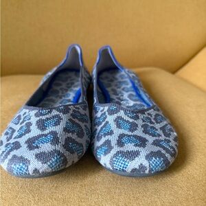 Blue and Gray Leopard Print Flats